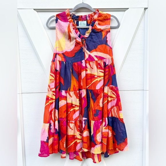 True Destinations Other - COPY - True Destinations Floral Tiered Ruffled Beach Cover Up